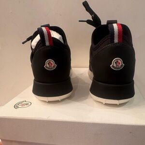 Moncler Black Sneakers with Red and White Details